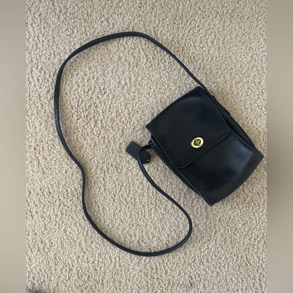 Coach Vintage Leather “Scooter” Bag in Black